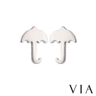 【VIA】白鋼耳釘 白鋼耳環 雨傘耳釘/時尚系列 可愛小雨傘造型白鋼耳釘(鋼色)