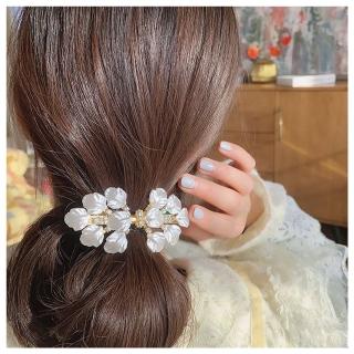 【HaNA 梨花】韓國貝殼石輕奢印象．綻開花顏鑽石髮夾