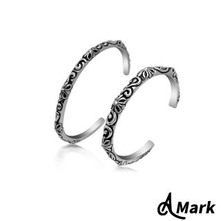 【A MARK】鈦鋼手環 十字花手環 情侶手環/歐美復古立體十字花造型316L鈦鋼手環(2款任選)