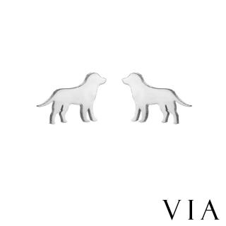 【VIA】白鋼耳釘 白鋼耳環 動物耳釘 狗狗耳釘/動物系列 黃金獵犬狗狗造型白鋼耳釘(鋼色)