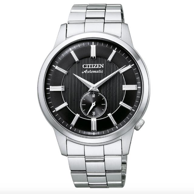 【CITIZEN 星辰】Mechanical獨立小秒盤防眩光紳士機械錶-黑-41mm(NK5000-98E 防水50米)