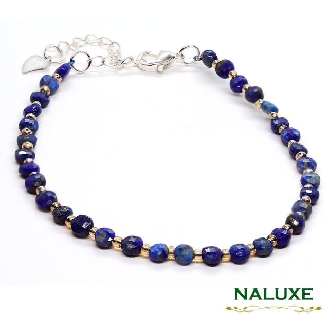 【Naluxe】青金石鑽切設計款開運手鍊(佛教七寶、冥想之石、提升心靈能量)