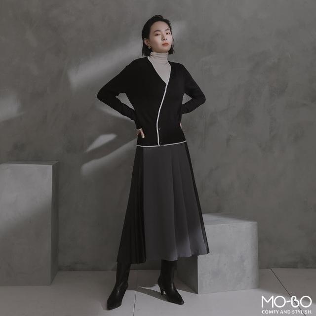 【MO-BO】建築靈魂拼接百折傘型裙(裙子)
