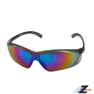 【Z-POLS】帥氣一片式電鍍七彩綠 頂級帥氣設計抗UV400款運動太陽眼鏡(一體成形鏡面舒適好戴)