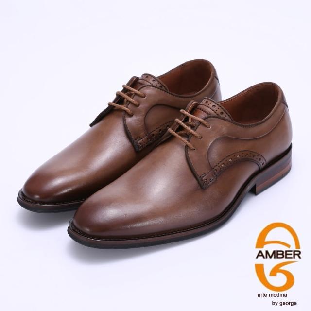 【GEORGE 喬治皮鞋】AMBER 漸層擦色綁帶紳士皮鞋-棕色935017GF-24