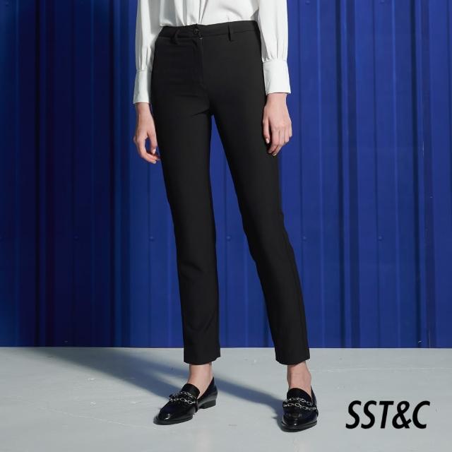 【SST&C 最後55折】黑色低腰窄版合身休閒褲8262112002