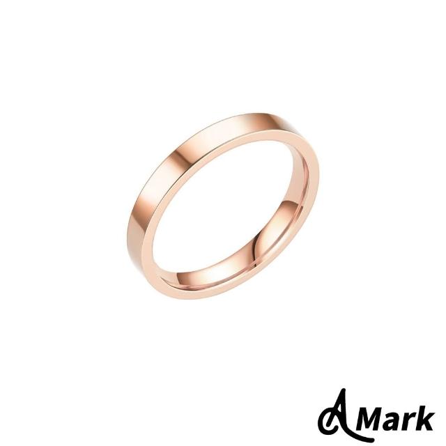 【A MARK】鈦鋼戒指 素面戒指 光面戒指/經典素面純色3MM光面316L鈦鋼戒指(玫瑰金色)