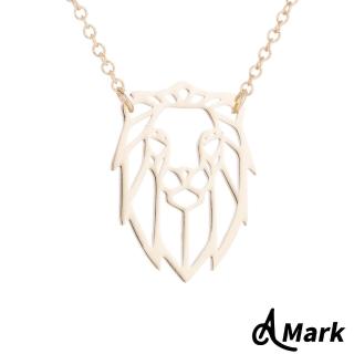 【A MARK】白鋼項鍊 縷空項鍊 獅子王項鍊/時尚縷空線條獅子王造型白鋼項鍊(3色任選)