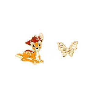 【Lotin 羅婷】小鹿斑比-森林小王子小鹿斑比 針式耳環(迪士尼、飾品、手鍊、小鹿斑比、鎖骨鍊)