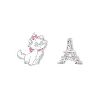 【Lotin 羅婷】瑪麗貓-遇見巴黎鐵塔瑪麗貓(迪士尼、飾品、手鍊、瑪麗貓、針式耳環)