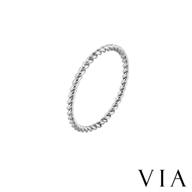 【VIA】鈦鋼戒指 麻花戒指/細緻麻花造型316L鈦鋼戒指(鋼色)