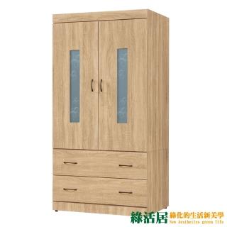 【綠活居】麥士 時尚2.7尺二門二抽衣櫃/收納櫃
