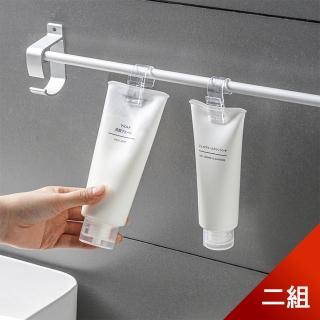 【Dagebeno荷生活】日式透明掛勾夾 洗面乳牙膏毛巾布懸掛式收納(2組8個)