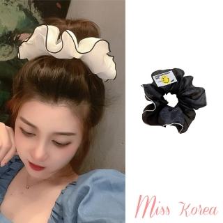 【MISS KOREA】雪紡髮圈 笑臉髮圈/韓國設計可愛笑臉甜美復古雪紡髮圈 大腸圈(2色任選)