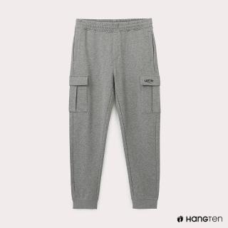 【Hang Ten】男裝-環保再生紗-工作口袋束口褲(灰色)