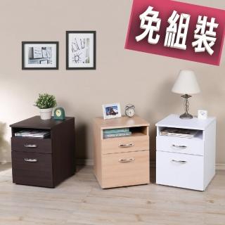【BuyJM】台灣製防潑水圓角一格二抽檔案櫃/床頭櫃(附腳墊)