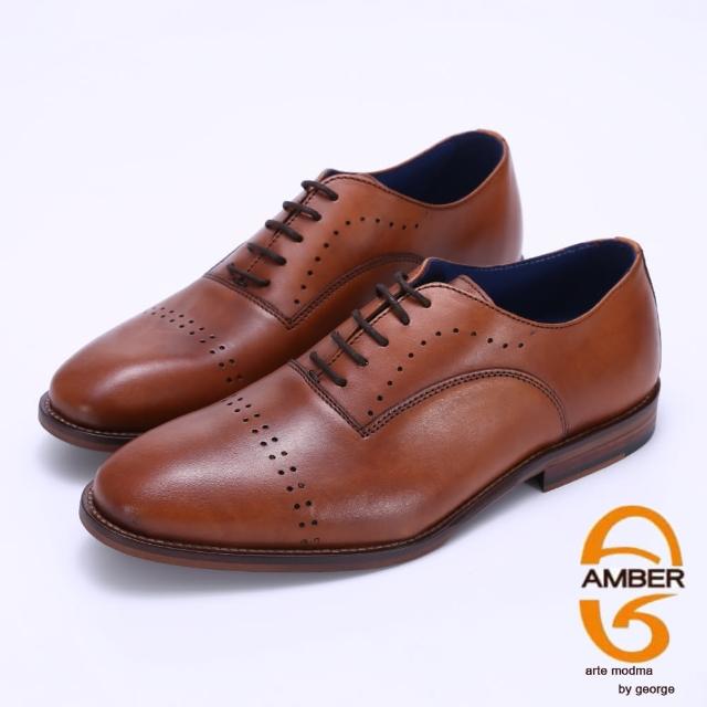 【GEORGE 喬治皮鞋】AMBER 手工擦色綁帶紳士皮鞋-棕色935016GF-24