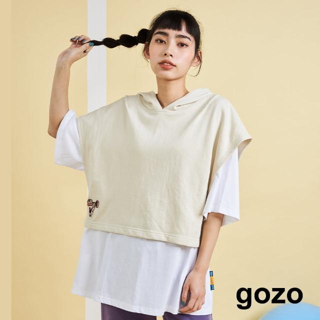 【gozo】連帽兩件式寬版上衣(兩色)