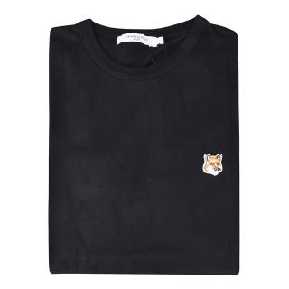 【Maison Kitsune】MAISON KITSUNE刺繡LOGO狐狸設計棉質短袖T-Shirt(黑)