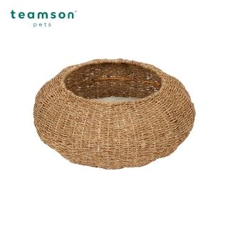 【Teamson pets】編織穹頂寵物窩/寵物床(附柔軟棉墊)