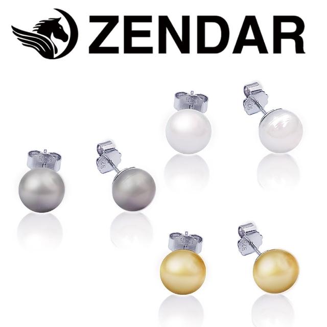 【ZENDAR】頂級淡水珍珠鈕扣耳針 Classic Pearl Bubble 8-8.5mm(9020 三種顏色)