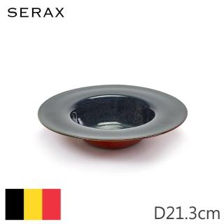 【SERAX】ALG/寬邊圓淺碗/D21.3cm/鏽紅+深藍(比利時米其林餐瓷家飾)