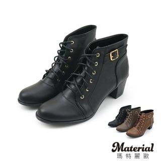 【Material瑪特麗歐】【全尺碼23-27】女鞋 短靴 MIT側釦頭短靴 T6887綁帶尖(短靴)