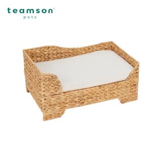 【Teamson pets】編織寵物床(附柔軟棉墊)