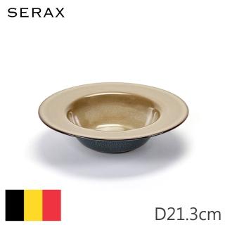 【SERAX】ALG/寬邊圓淺碗/D21.3cm/霧灰+深藍(比利時米其林餐瓷家飾)