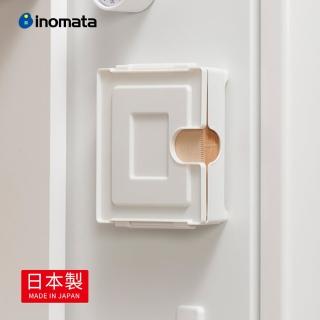 【日本INOMATA】日製壁掛磁吸抽取式咖啡濾紙收納盒-可裝錐形或扇形(防塵 方形紙巾 免鑽牆 錐形)