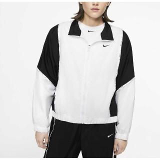 【NIKE 耐吉】Nike NSW JKT WVN Piping NFS 女 外套 夾克 休閒 防風 梭織 白黑(DB3910-100)