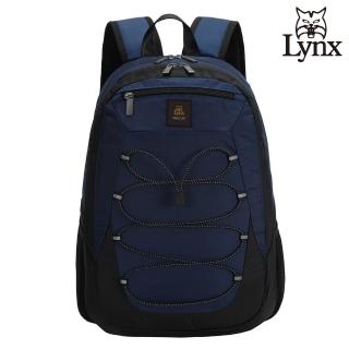 【Lynx】美國山貓旅行休閒多隔層機能後背包布包(深藍色)