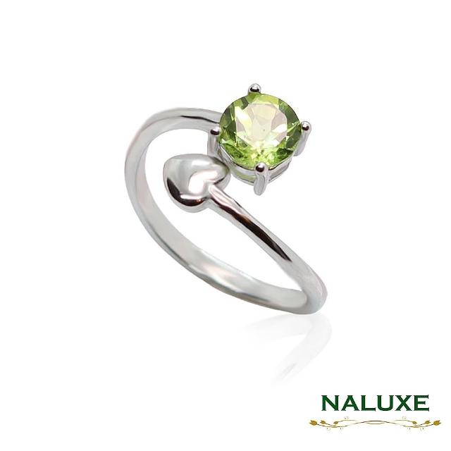 【Naluxe】天然寶石橄欖石ll心機小惡魔戒指(八月生石幸運石情人節禮物告白脫單禮盒)