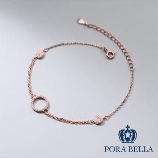 【Porabella】925純銀鋯石手鍊 滿鑽圓牌手鏈 純銀 情人節禮物 告白 銀飾 Bracelet