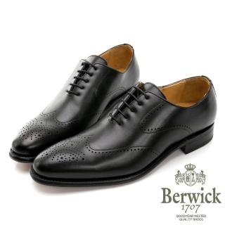 【GEORGE 喬治皮鞋】Berwick 西班牙進口-固特異工藝WHOLE CUT 翼紋雕花牛津鞋 -黑 635031KM-10