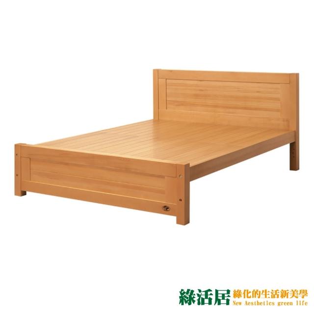 【綠活居】卡萊  歐風5尺雙人實木床台(不含床墊)