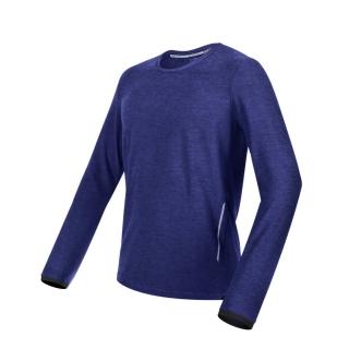 【HODARLA】男絮暖長袖保暖衣-上衣 慢跑 反光 台灣製 長袖T恤 寶藍(3165402)