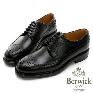 【GEORGE 喬治皮鞋】Berwick 西班牙進口-固特異手工縫線鋸齒翼紋雕花牛津鞋 -黑 515028KM-10