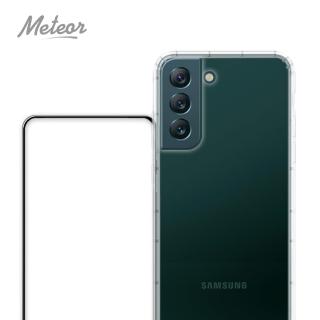【Meteor】SAMSUNG Galaxy S22+ 手機保護超值2件組(透明空壓殼+鋼化膜)