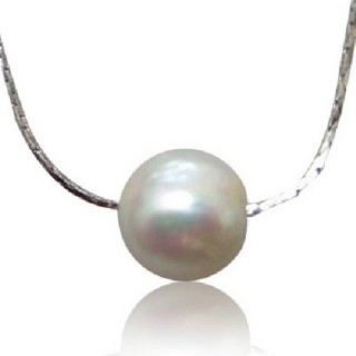 【小樂珠寶】單顆亮眼養珠淡水珍珠項鍊(強眼單粒千金氣質派)