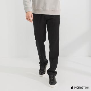 【Hang Ten】男裝-REGULAR FIT防皺褲-黑