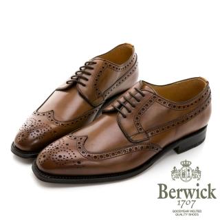【GEORGE 喬治皮鞋】Berwick 西班牙進口-固特異手工縫線尖頭翼紋德比鞋 -棕 435035KM-24