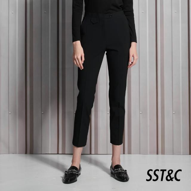 【SST&C 最後65折】羊毛混紡黑色俐落修身西裝褲7262112004