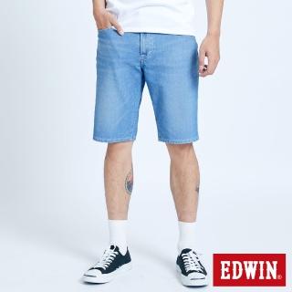 【EDWIN】男裝 JERSEYS迦績EJ3透氣復古牛仔短褲(重漂藍)