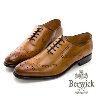 【GEORGE 喬治皮鞋】Berwick 西班牙進口-固特異工藝WHOLE CUT 翼紋雕花牛津鞋 -棕 635031KM-24