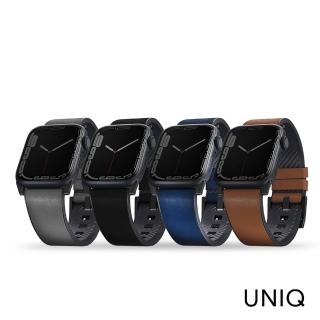 【UNIQ】Apple Watch 42/44/45/49mm Straden 防潑水皮革矽膠錶帶