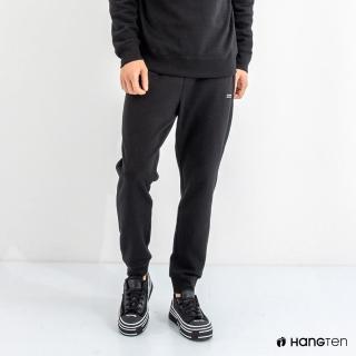 【Hang Ten】男裝-鬆緊腰頭休閒束口褲(黑色)