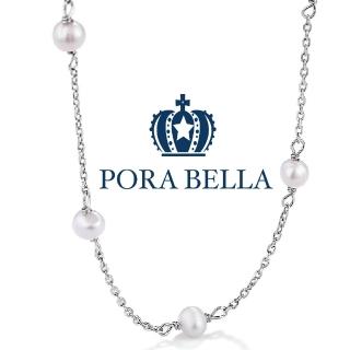 【Porabella】925純銀鍍金珍珠項鍊 人工淡水珍珠輕奢氣質項鍊 金色淡水珍珠項鍊 Pearl Necklace