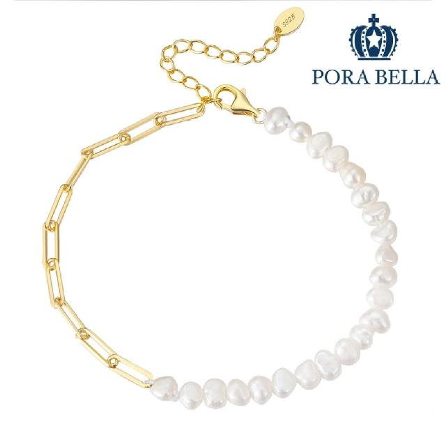【Porabella】925純銀人工珍珠手鍊手環 簡約大方氣質抗過敏 ins風 Bracelets VIP尊榮包裝