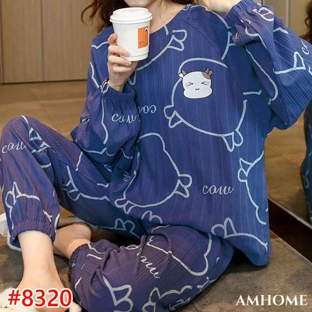 【Amhome】韓版明星可愛卡通居家休閒2件式套裝#111728現貨+預購(4色)